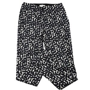 Calvin Klein Womens 2 Black White Abstract Print Pants Straight Leg Career Busin